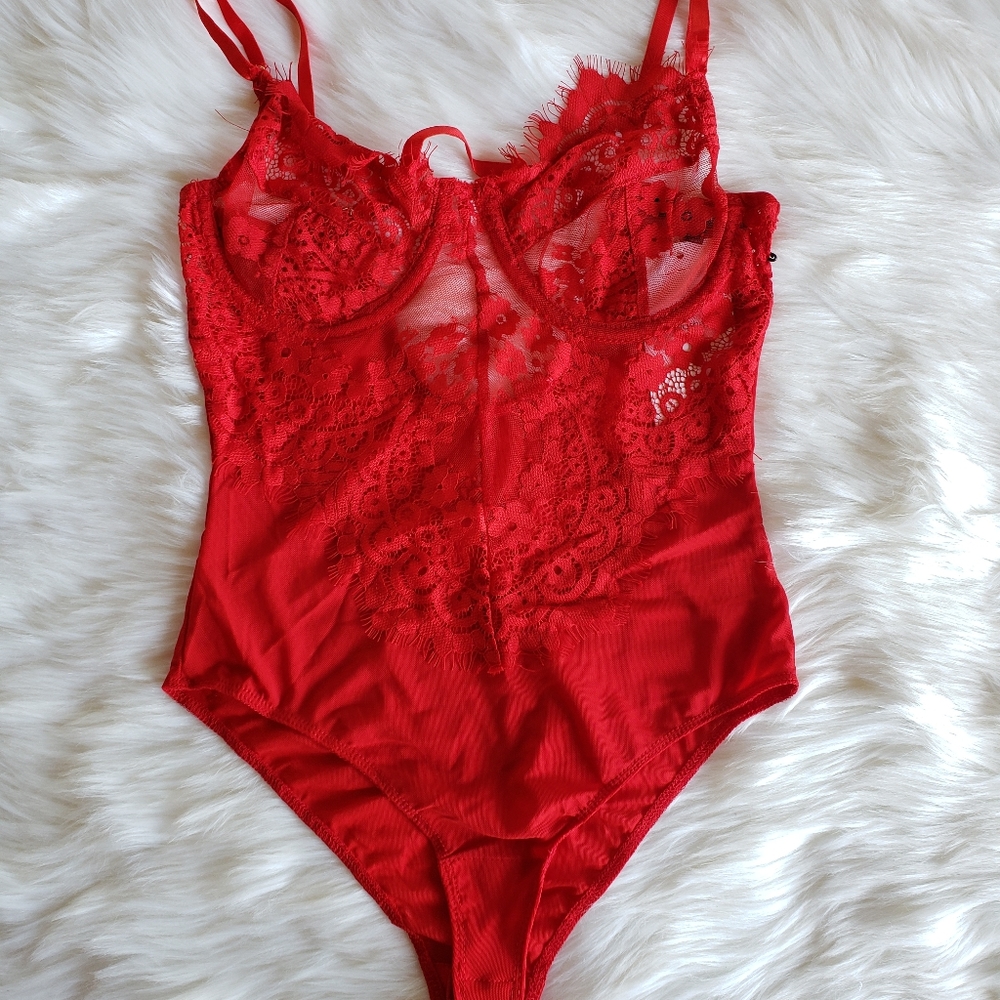 Red Lace Bodysuit